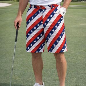 Royal & Awesome American Flag Golf Shorts Size 36" Golf Patriotic Party July 4th